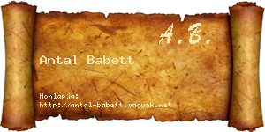 Antal Babett névjegykártya