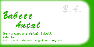 babett antal business card